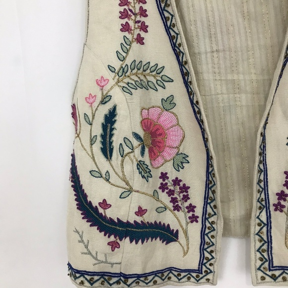 Anthropologie Ett Twa Belle embroidered vest boho - Picture 4 of 8